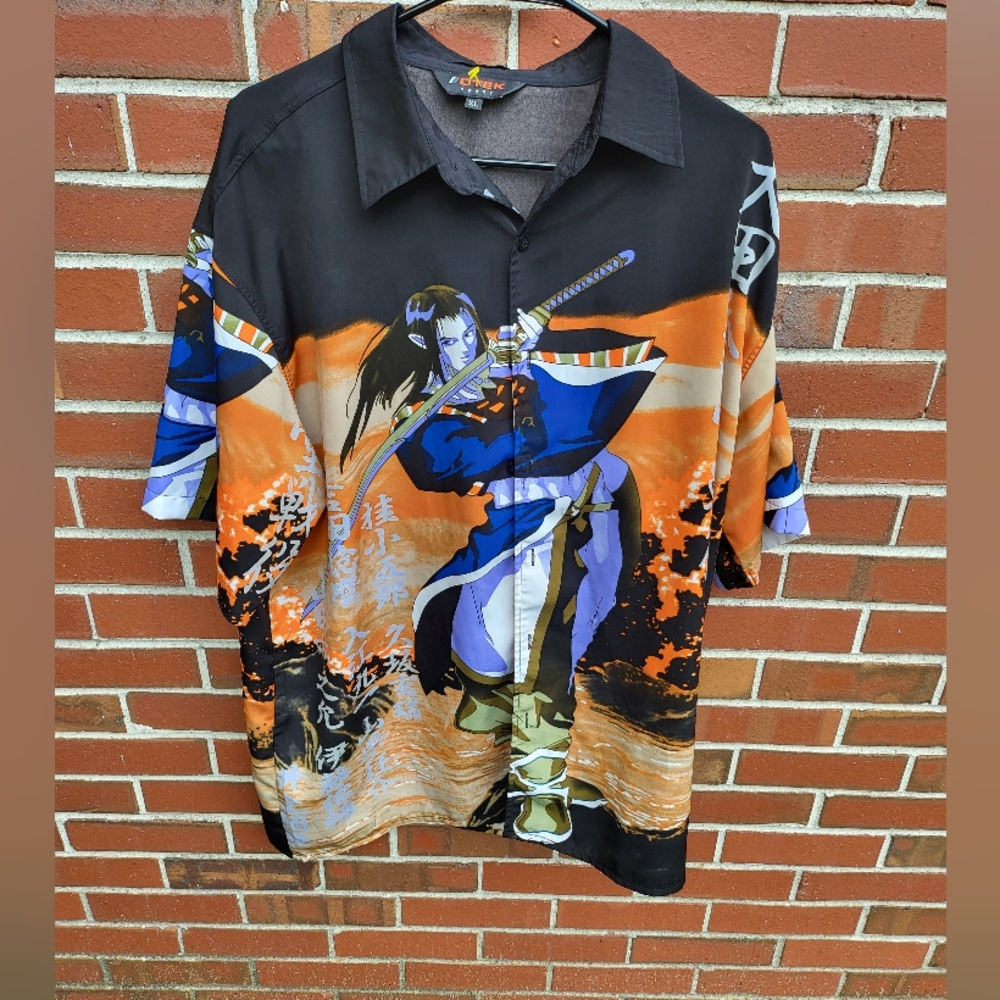 Vintage AOP Samurai Button Up